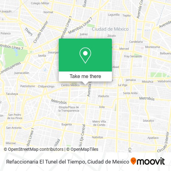 Refaccionaria El Tunel del Tiempo map