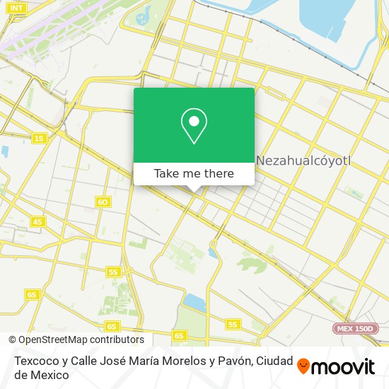 Mapa de Texcoco y Calle José María Morelos y Pavón