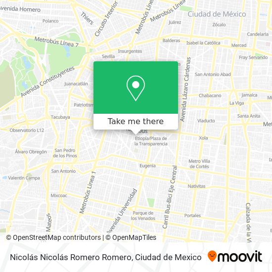 Nicolás Nicolás Romero Romero map