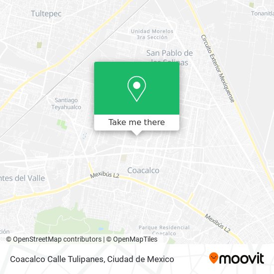 Coacalco Calle Tulipanes map