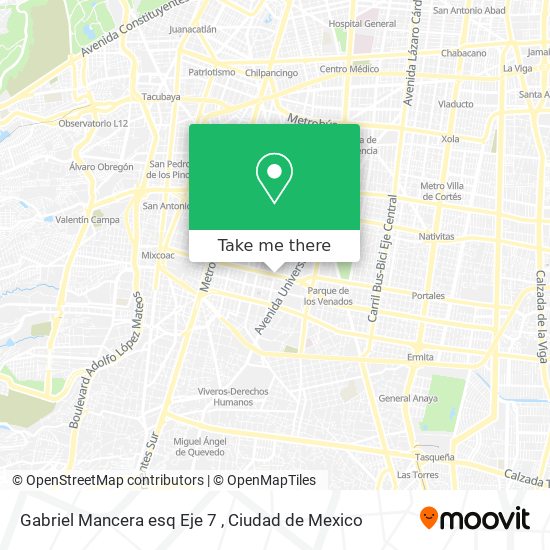 Mapa de Gabriel Mancera esq Eje 7