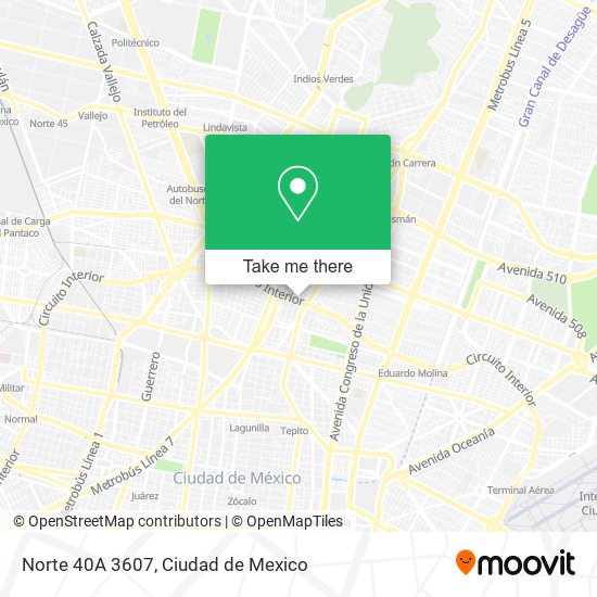 Mapa de Norte 40A 3607