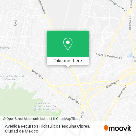 Avenida Recursos Hidráulicos esquina Ciprés map