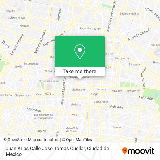 Mapa de Juan Arias Calle José Tomás Cuéllar