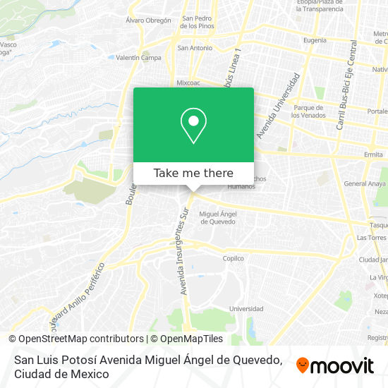 San Luis Potosí Avenida Miguel Ángel de Quevedo map