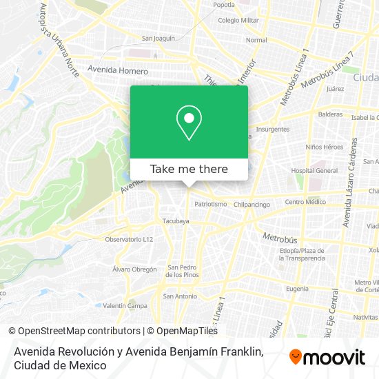 Avenida Revolución y Avenida Benjamín Franklin map