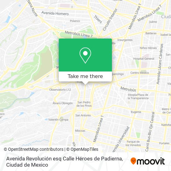 Avenida Revolución esq Calle Héroes de Padierna map