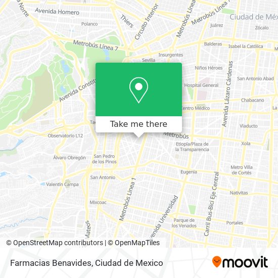 Farmacias Benavides map