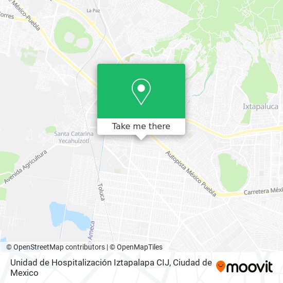 Mapa de Unidad de Hospitalización Iztapalapa CIJ