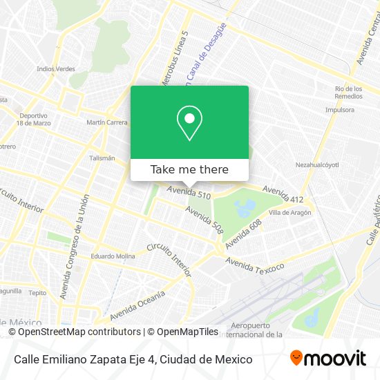 Mapa de Calle Emiliano Zapata Eje 4