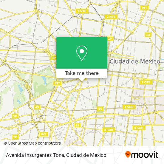 Mapa de Avenida Insurgentes Tona