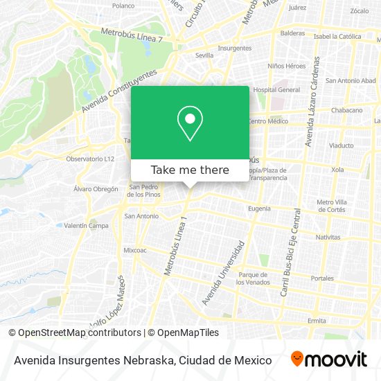 Avenida Insurgentes Nebraska map