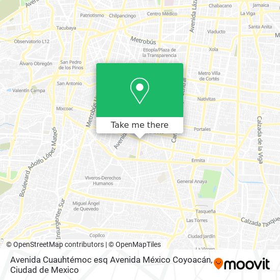 Avenida Cuauhtémoc esq Avenida México Coyoacán map