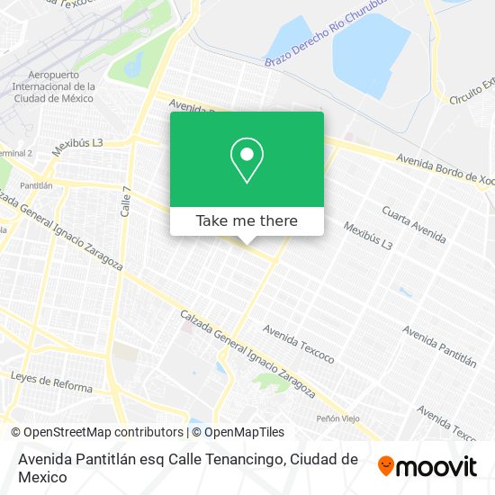 Mapa de Avenida Pantitlán esq Calle Tenancingo