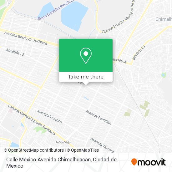 Mapa de Calle México Avenida Chimalhuacán