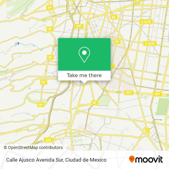 Calle Ajusco Avenida Sur map