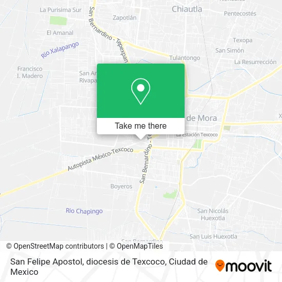 Mapa de San Felipe Apostol, diocesis de Texcoco