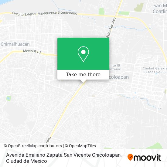 Mapa de Avenida Emiliano Zapata San Vicente Chicoloapan