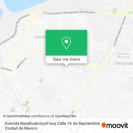 Mapa de Avenida Nezahualcóyotl esq Calle 16 de Septiembre