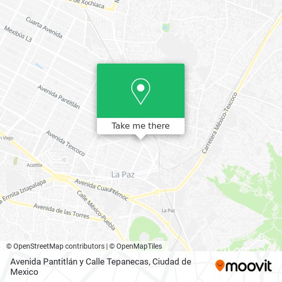 Avenida Pantitlán y Calle Tepanecas map