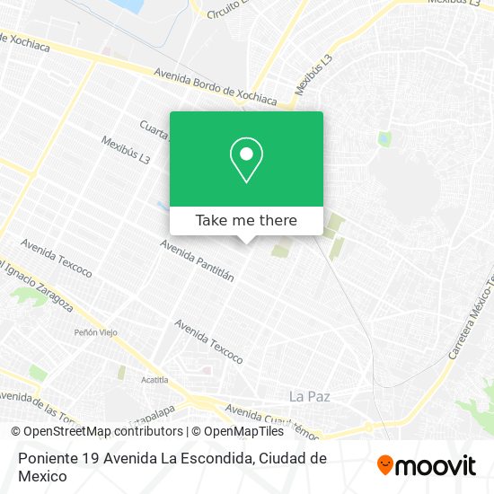 Mapa de Poniente 19 Avenida La Escondida