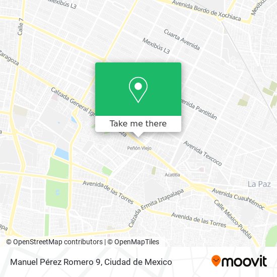 How to get to Manuel Pérez Romero 9 in Iztacalco by Bus or Metro?