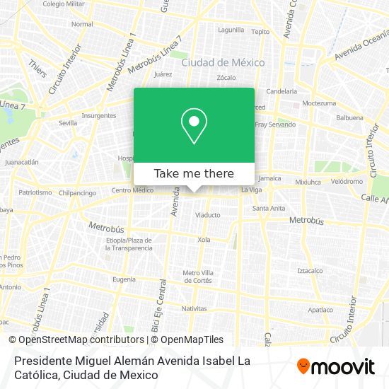 Presidente Miguel Alemán Avenida Isabel La Católica map