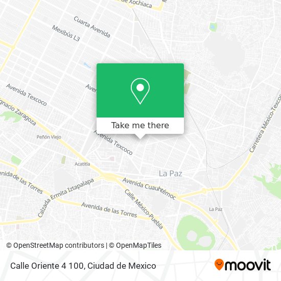 Mapa de Calle Oriente 4 100
