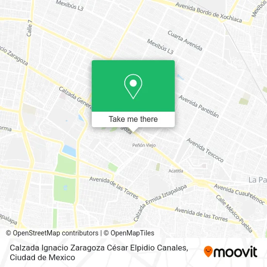 Mapa de Calzada Ignacio Zaragoza César Elpidio Canales