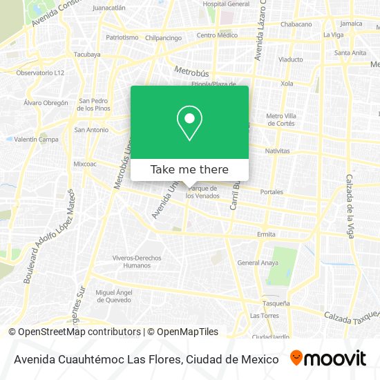 Mapa de Avenida Cuauhtémoc Las Flores
