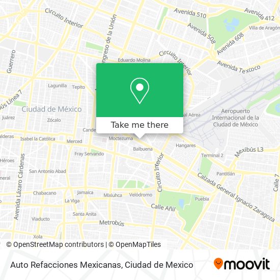 Mapa de Auto Refacciones Mexicanas