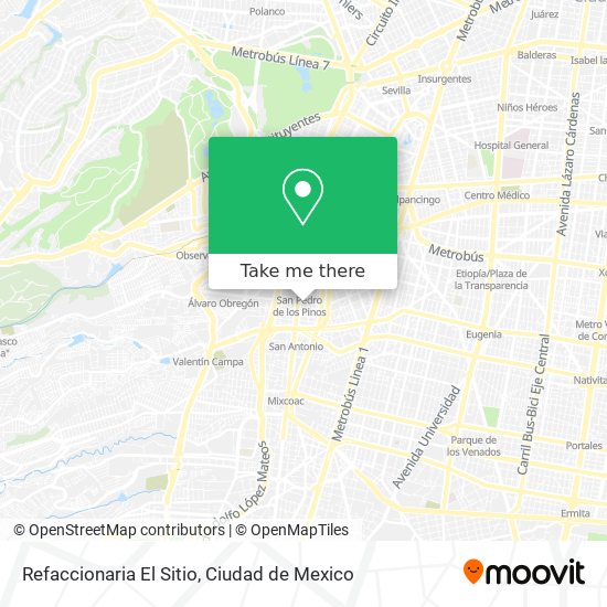 Mapa de Refaccionaria El Sitio