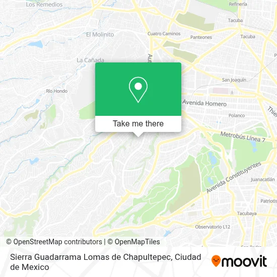 Sierra Guadarrama  Lomas de Chapultepec map