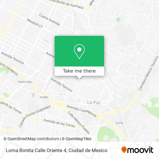 Loma Bonita Calle Oriente 4 map