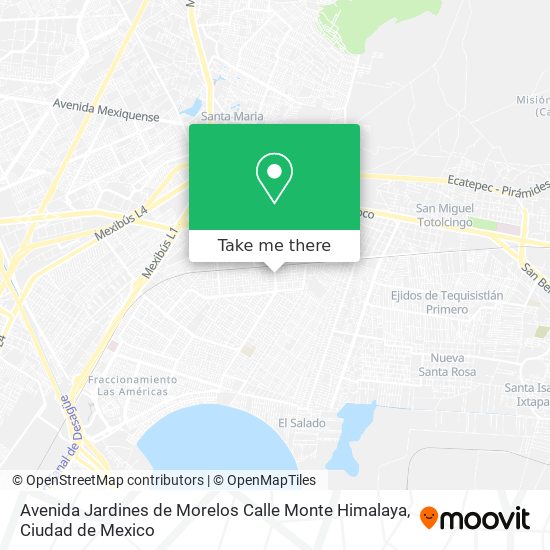 Avenida Jardines de Morelos Calle Monte Himalaya map