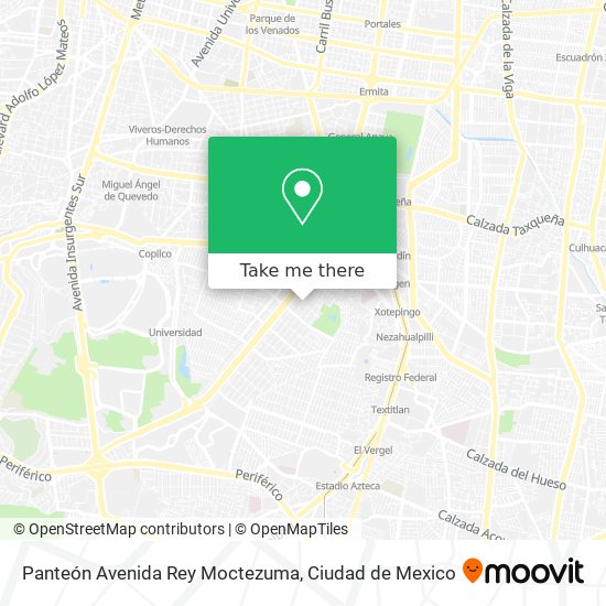 Mapa de Panteón Avenida Rey Moctezuma