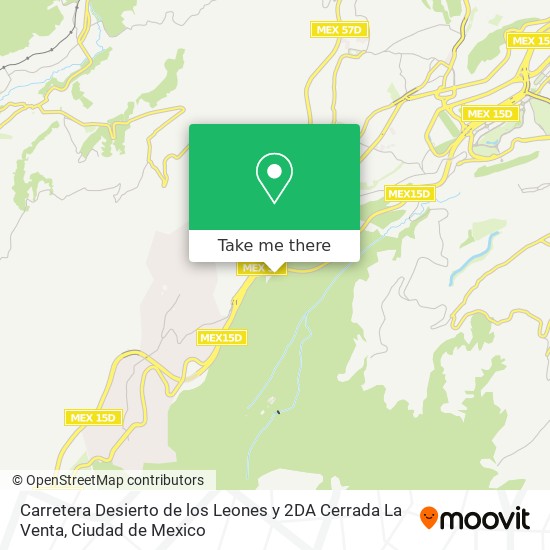 Carretera Desierto de los Leones y 2DA Cerrada La Venta map