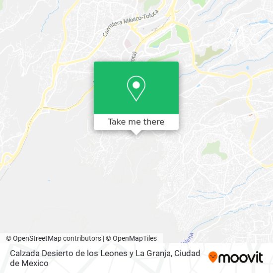 Calzada Desierto de los Leones y La Granja map