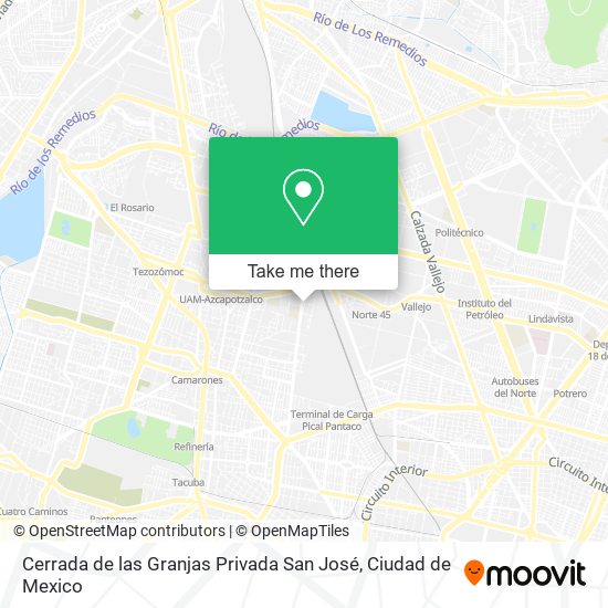 Cerrada de las Granjas Privada San José map