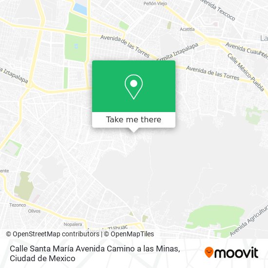 Calle Santa María Avenida Camino a las Minas map
