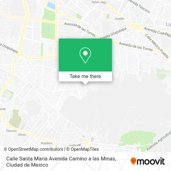 Calle Santa María Avenida Camino a las Minas map
