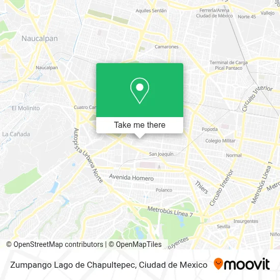 Zumpango Lago de Chapultepec map