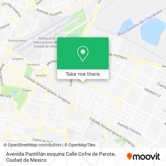 Avenida Pantitlán esquina Calle Cofre de Perote map