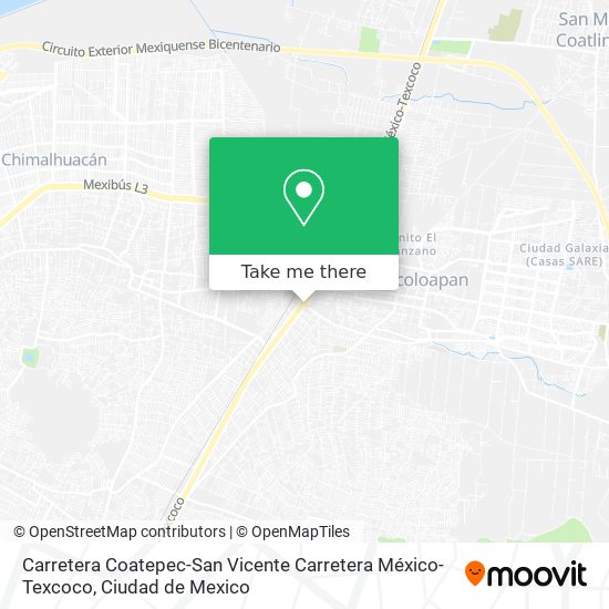 Carretera Coatepec-San Vicente Carretera México-Texcoco map