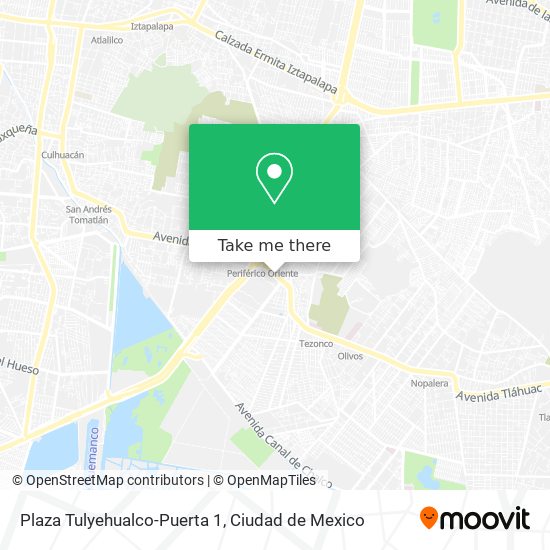 Mapa de Plaza Tulyehualco-Puerta 1