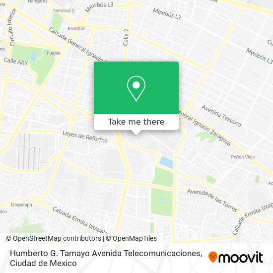 Mapa de Humberto G. Tamayo Avenida Telecomunicaciones