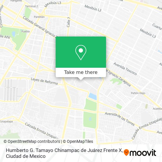 Humberto G. Tamayo Chinampac de Juárez Frente X map