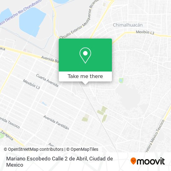 Mapa de Mariano Escobedo Calle 2 de Abril