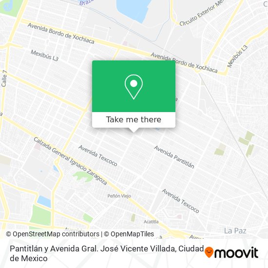 Pantitlán y Avenida Gral. José Vicente Villada map