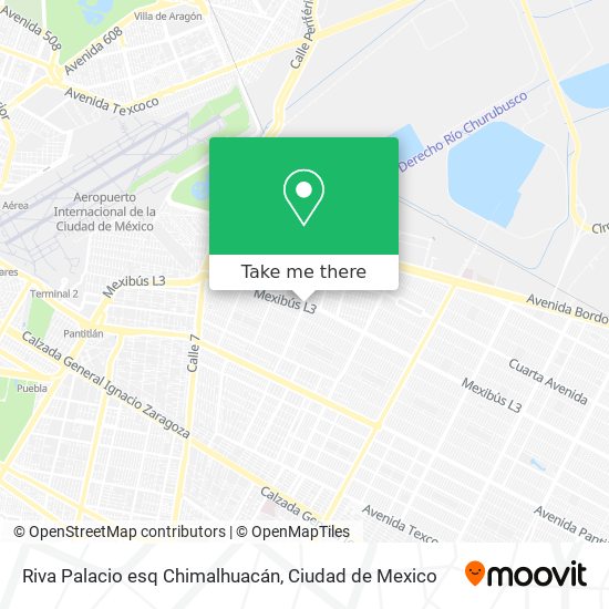 Riva Palacio esq Chimalhuacán map